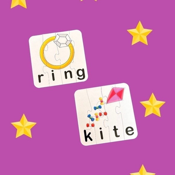 3&4 Letter Spelling Puzzles & Montessori Touch Puzzles for 3-5 yr olds like-new! - Picture 5 of 10